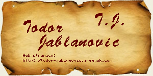 Todor Jablanović vizit kartica